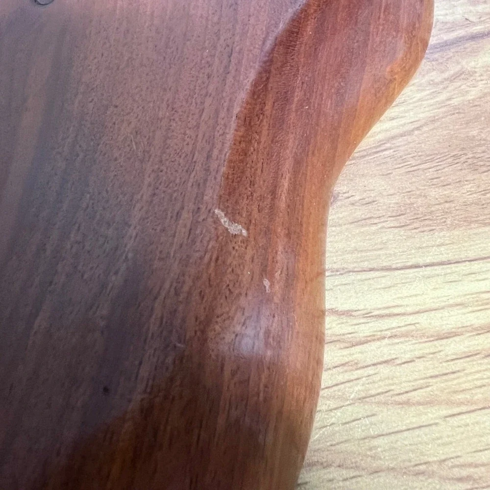 Vintage Mahogony Tray‎ MCM Leaf Wooden Haiti Coastal Boho Catchall Dish Decor